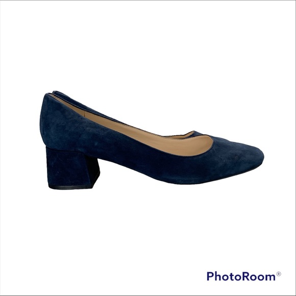 Karl Lagerfeld Navy Block Heel Size 8 - Picture 8 of 8